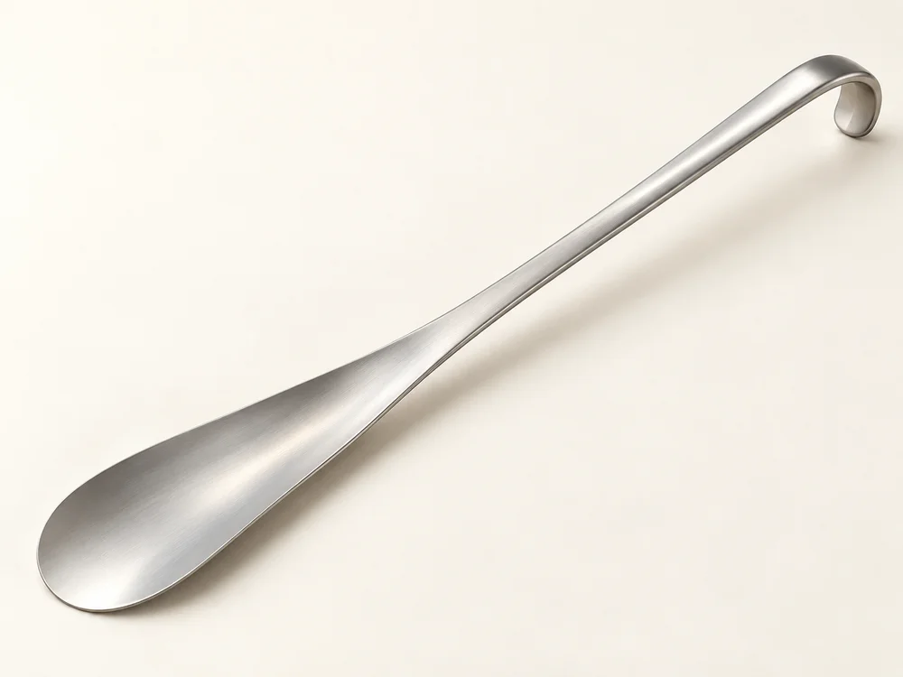 AI-generated sample of a long-handled metal shoe horn